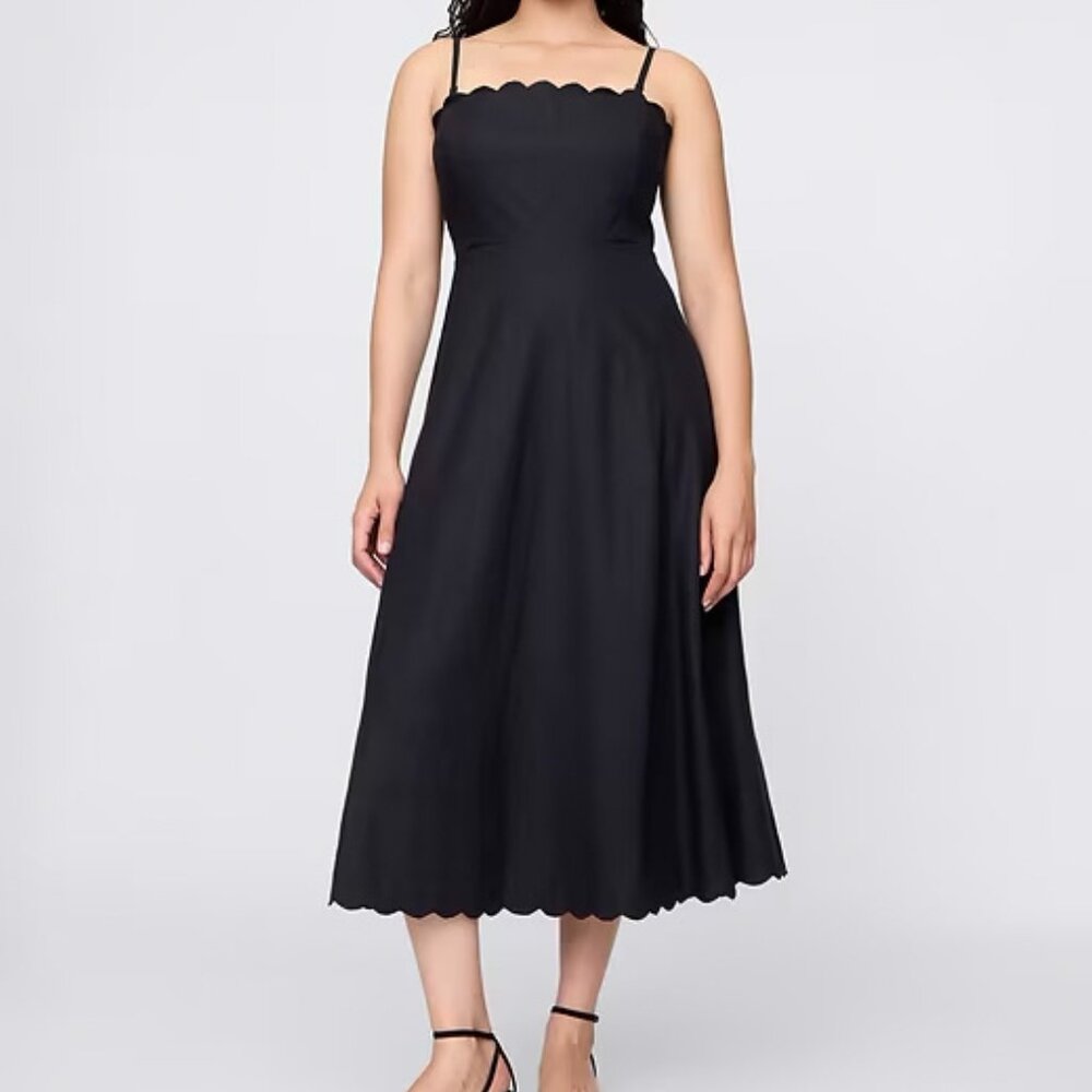 New With Tags (NWT) GAP Linen-Blend Scalloped Midi Dress Size Extra Large (XL)